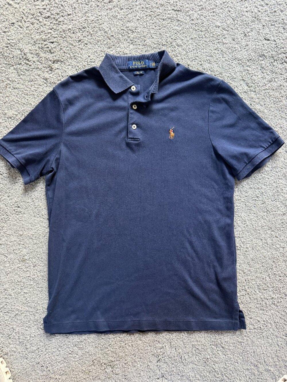 Polo Ralph Lauren Navy Blue Soft Cotton Classic Fit Polo Shirt S 170/92A